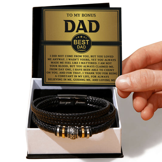 Bonus Dad Legacy of Love Leather Bracelet & Message Card Set