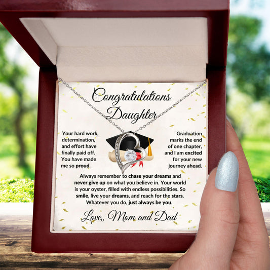 Daughter Graduation Congratulations Proud of You Love Knot Necklace - Mallard Moon Gift Shop