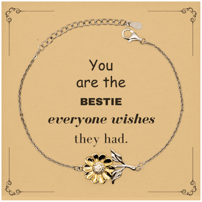 Bestie Sunflower Bracelet, Everyone wishes they had, Inspirational Bracelet For Bestie, Bestie Gifts, Birthday Christmas Unique Gifts For Bestie - Mallard Moon Gift Shop