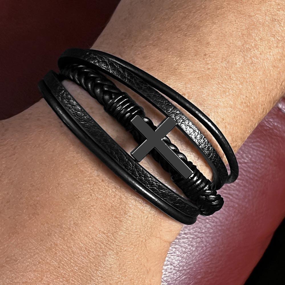 Cross Leather Bracelet