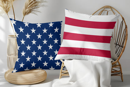 American Flag Stars and Stripes Patriotic Indoor-Outdoor Pillow