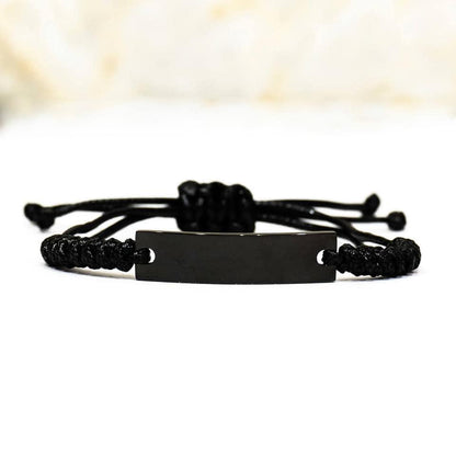 Stepbrother Christmas Perfect Gifts, Stepbrother Black Rope Bracelet, Motivational Stepbrother Engraved Gifts, Birthday Gifts For Stepbrother, To My Stepbrother Life is learning to dance in the rain, finding good in each day. I'm always with you