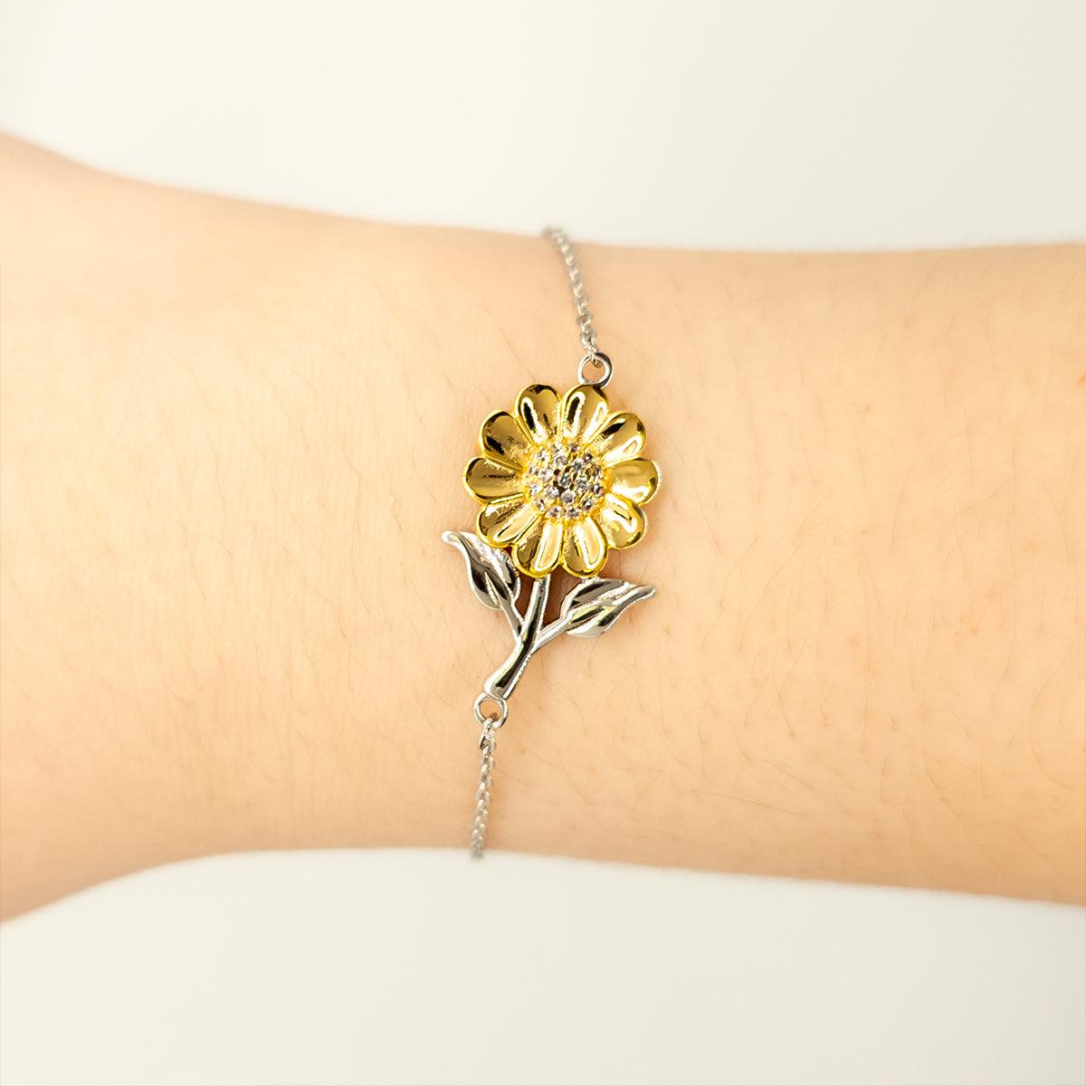 Grandparents Long Distance Relationship Gifts, No matter the miles that separate us, Cute Love Sunflower Bracelet For Grandparents, Birthday Christmas Unique Gifts For Grandparents - Mallard Moon Gift Shop