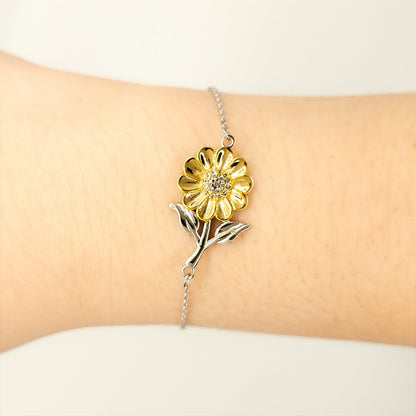 Grandparents Long Distance Relationship Gifts, No matter the miles that separate us, Cute Love Sunflower Bracelet For Grandparents, Birthday Christmas Unique Gifts For Grandparents - Mallard Moon Gift Shop