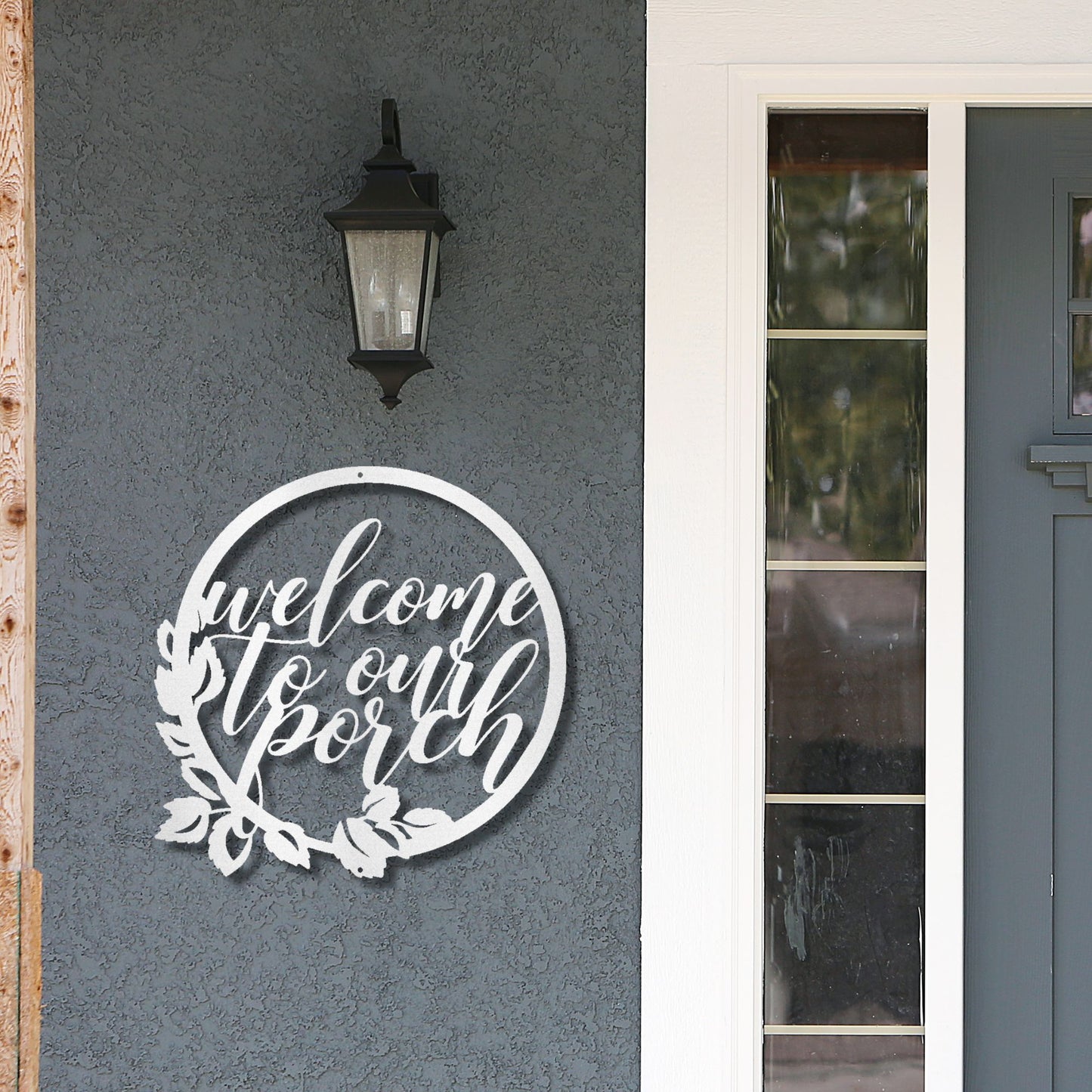 Welcome to Our Porch Indoor Outdoor Steel Wall Sign
