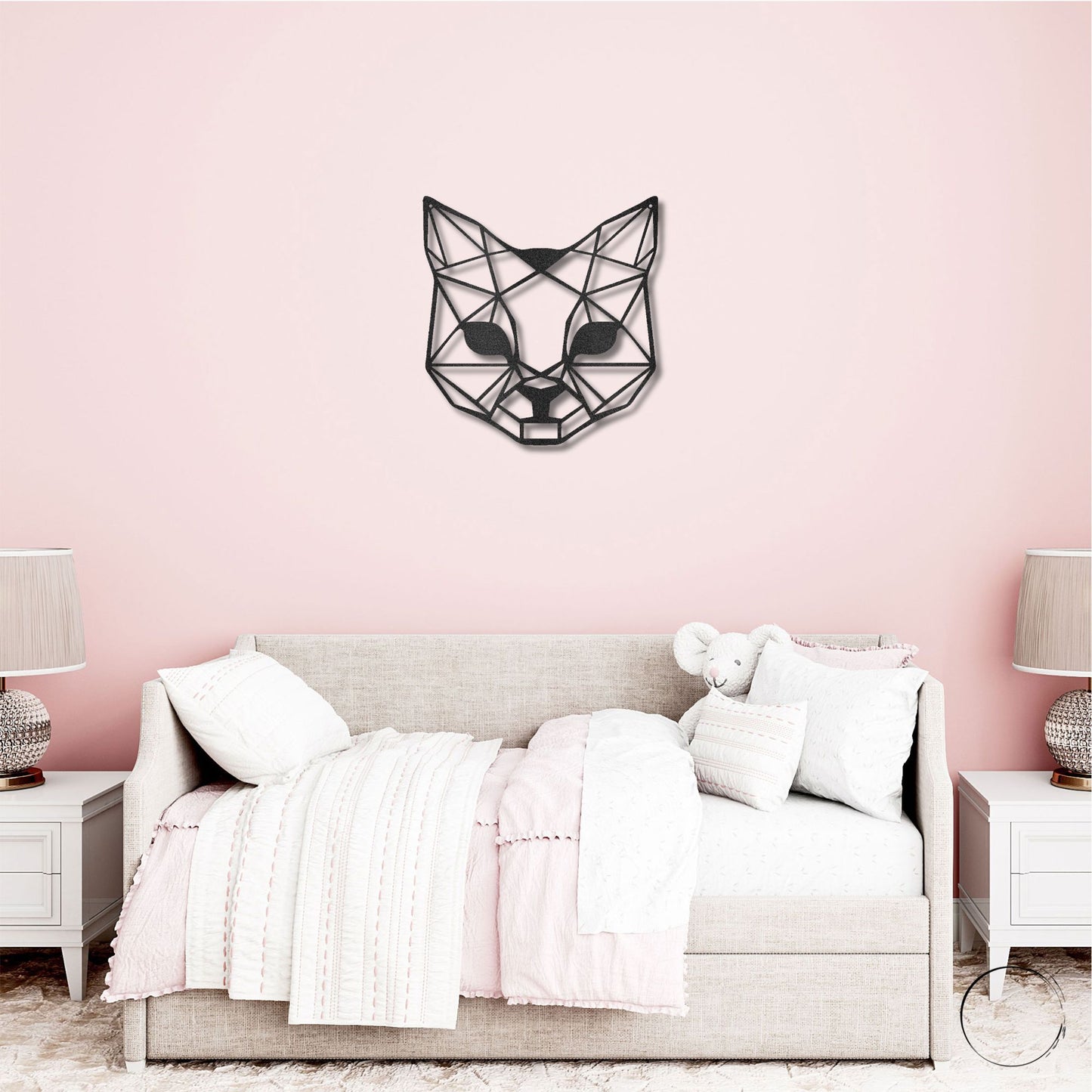 Cat Geometric Indoor Outdoor Steel Wall Sign