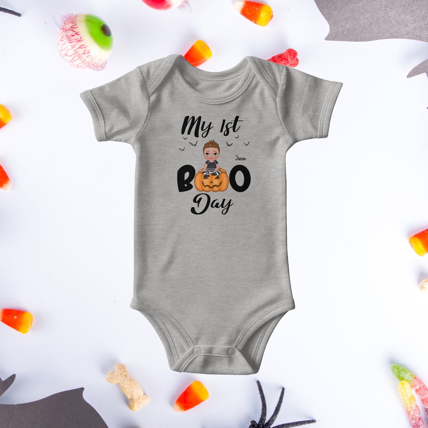 Halloween Baby Bodysuit - My First Boo Day Personalized Boy or Girl Gerber Onesie