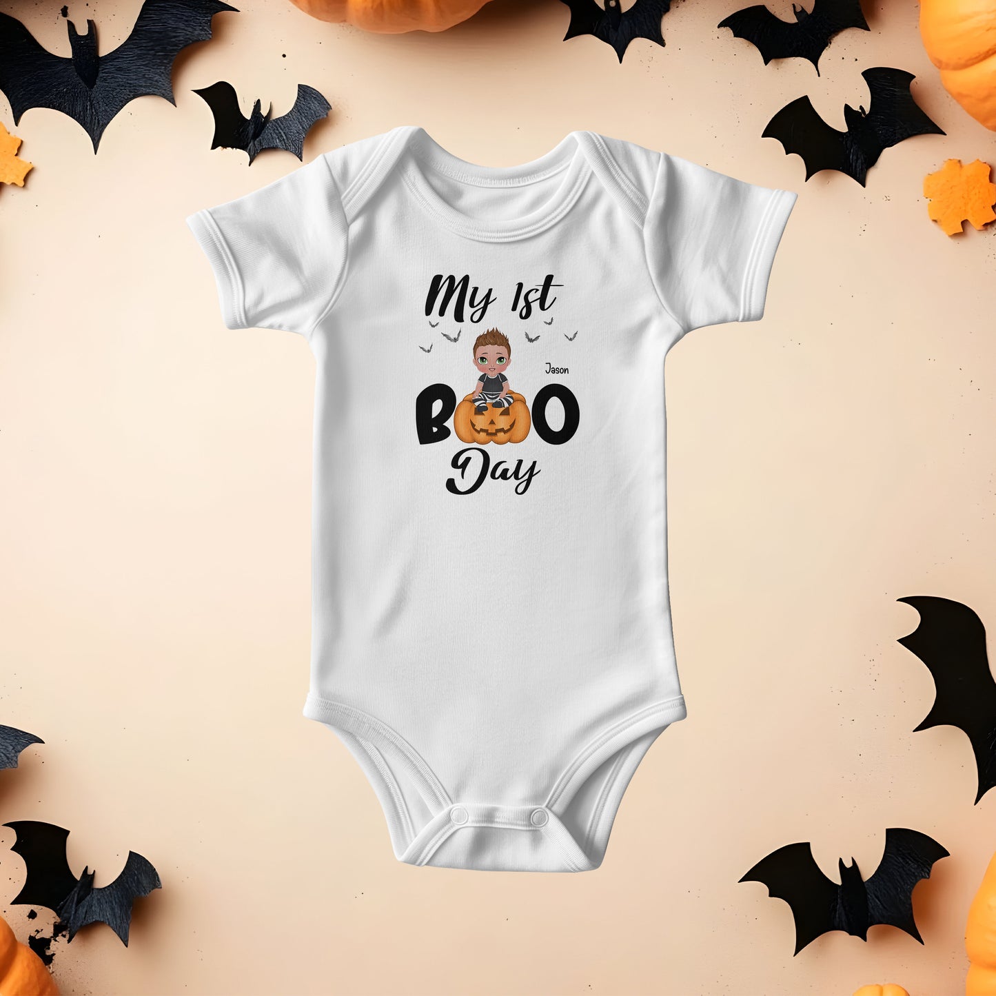 Halloween Baby Bodysuit - My First Boo Day Personalized Boy or Girl Gerber Onesie