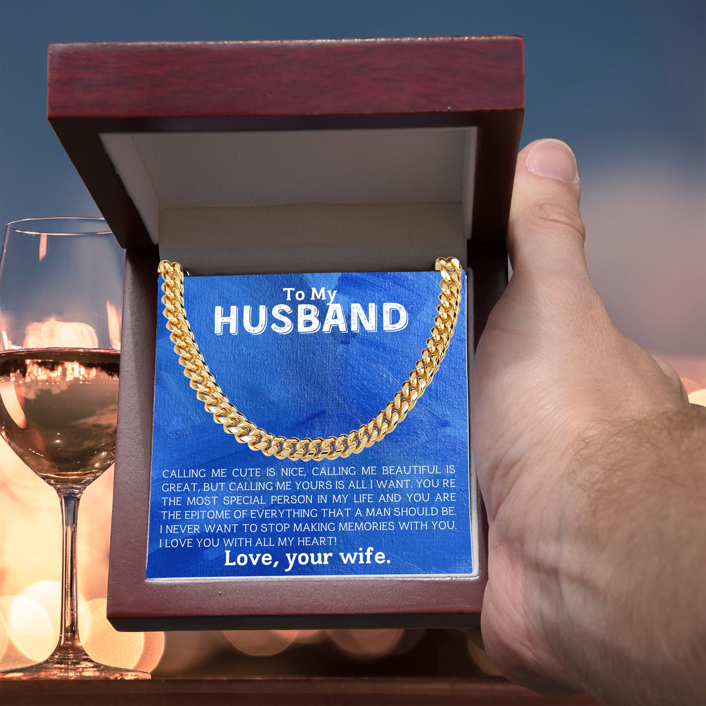 To My Husband - Making Memories - Cuban Link Chain Necklace
