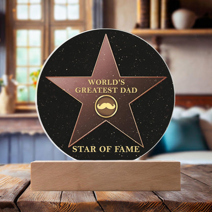 World's Greatest Dad Star of Fame Acrylic Plaque