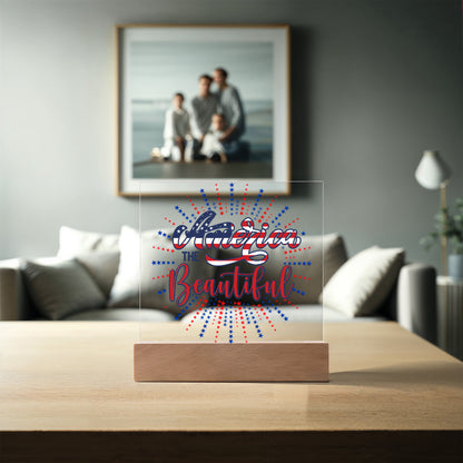 America the Beautiful Patriotic Acrylic Plaque