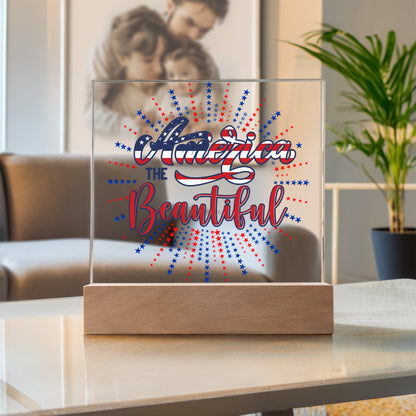 America the Beautiful Patriotic Acrylic Plaque