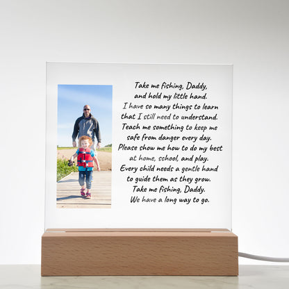 Take Me Fishing Daddy Photo Upload Personalized Acrylic Plaque