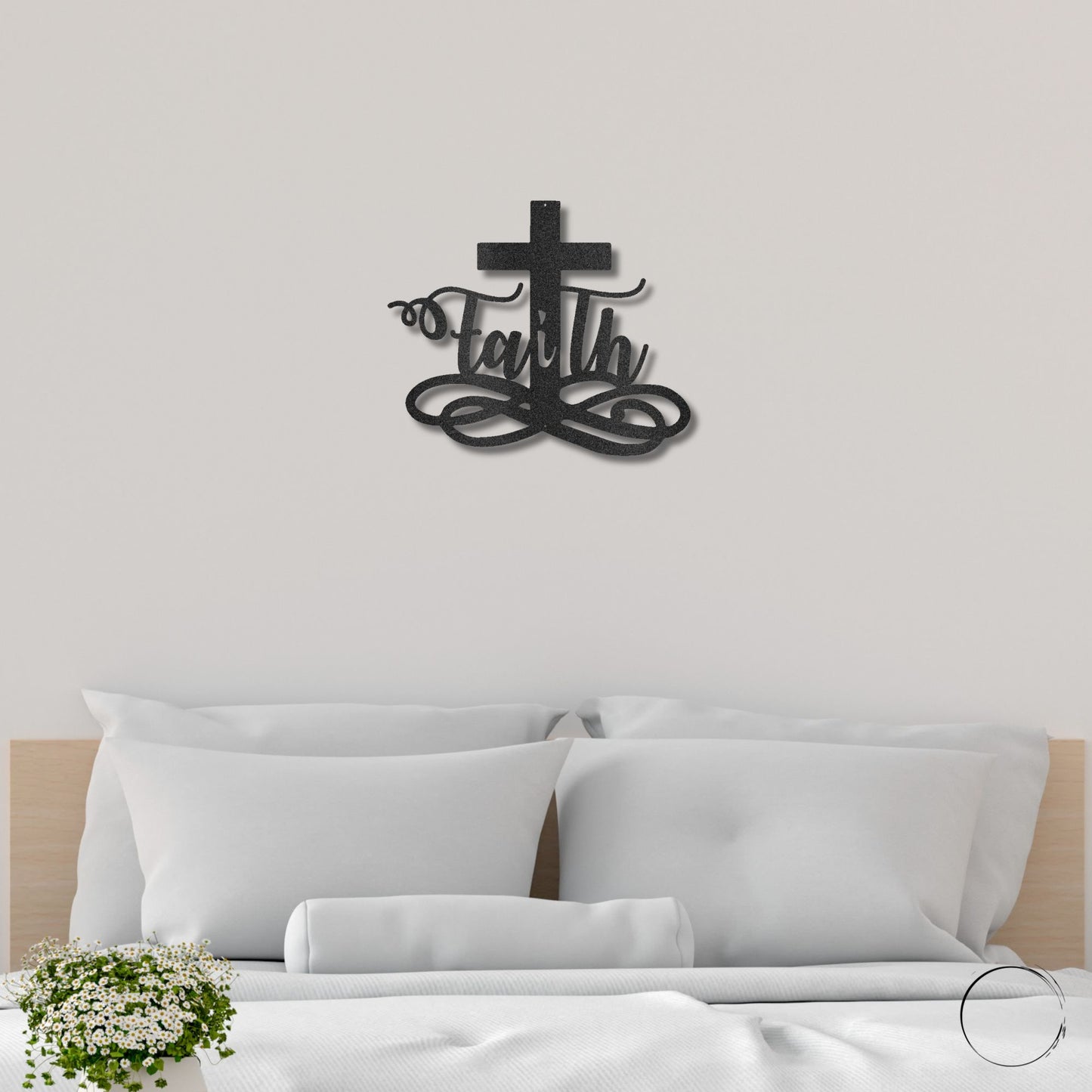 Faith Cross Metal Wall Art Spiritual Home Decor