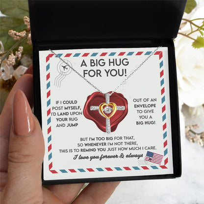 Daughter Birthday Graduation Confirmation Gift Big Hug For You Cross Pendant Necklace