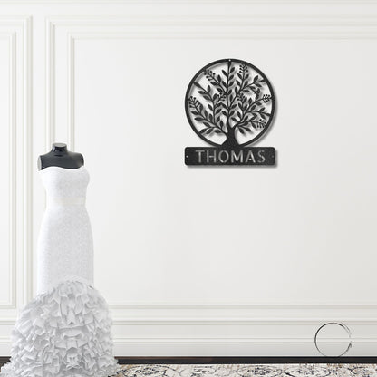 Personalized Tree of Life Metal Wall Sign: Celebrate Your Roots