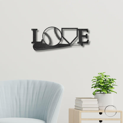 Baseball Love the Game Metal Art Wall Sign