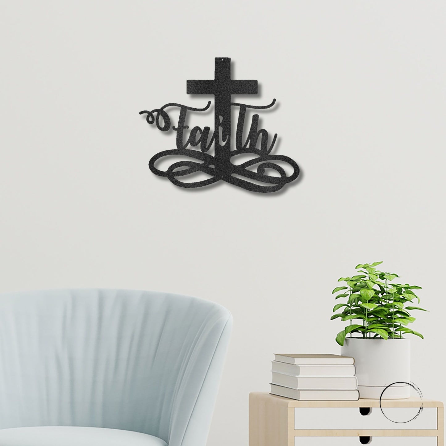 Faith Cross Metal Wall Art Spiritual Home Decor