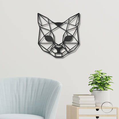 Cat Geometric Indoor Outdoor Steel Wall Sign