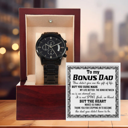 Bonus Dad Chronograph Watch - The Heart Makes Us Family Father's Day, Birthday Gift