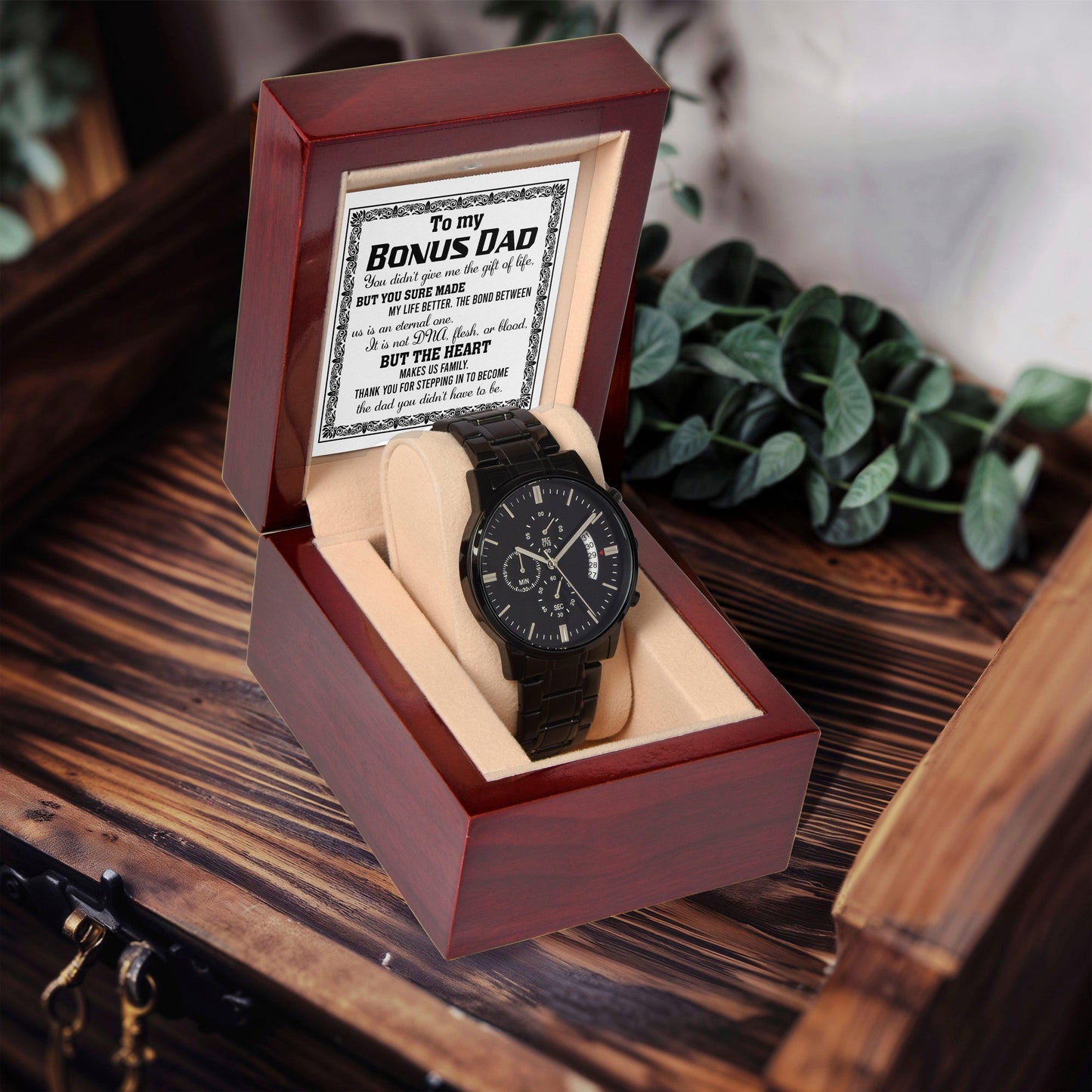 Bonus Dad Chronograph Watch - The Heart Makes Us Family Father's Day, Birthday Gift