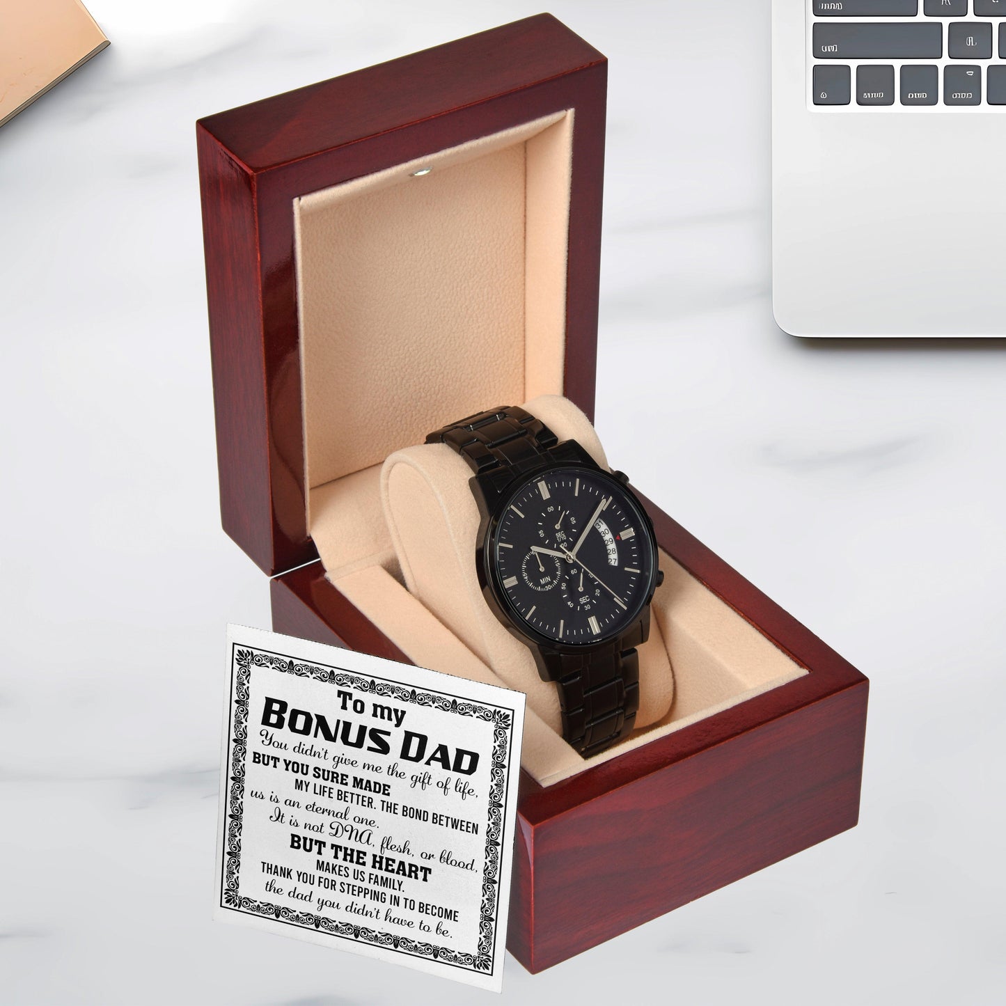 Bonus Dad Chronograph Watch - The Heart Makes Us Family Father's Day, Birthday Gift