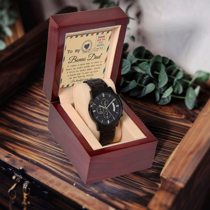 Bonus Dad - It Takes a Good Man To Heal a Heart He Didn't Break Black Chronograph Watch