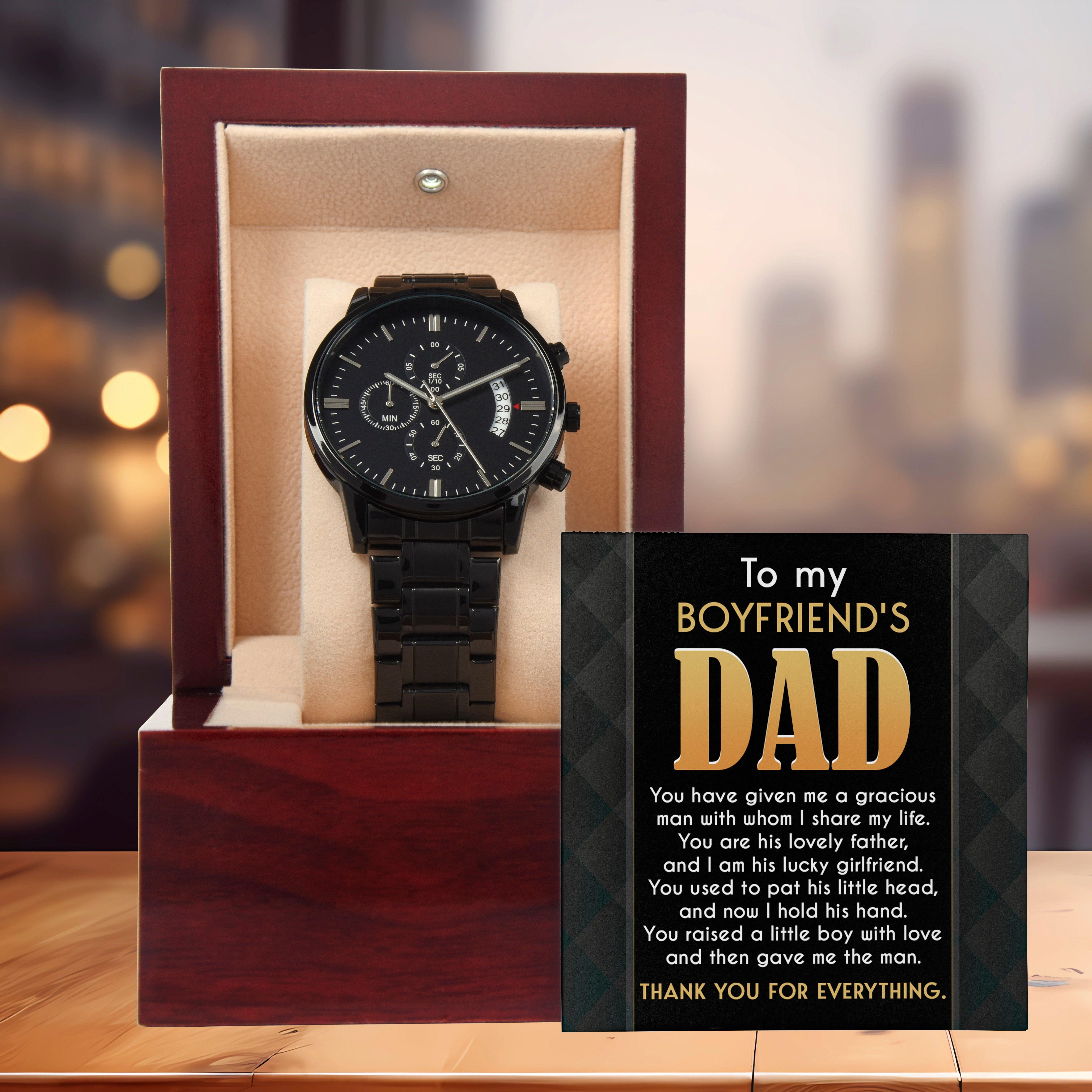 For Those Who Love - Black Chronograph Watch | Gift popular from Wife, Anniversary Gift, Gift for Father's Day, Boyfriend