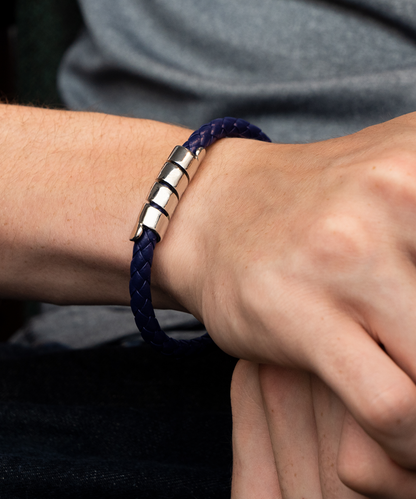 To My Husband - I Found My Love - Braided Leather Men's Bracelet