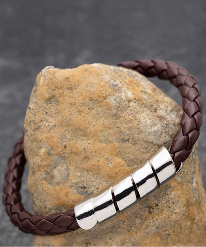 To My Husband - I Found My Love - Braided Leather Men's Bracelet