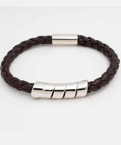 To My Husband - I Found My Love - Braided Leather Men's Bracelet