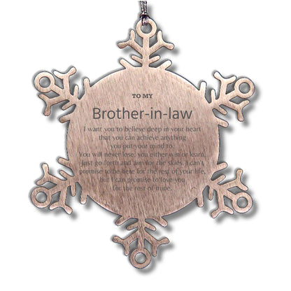 Motivational Brother In Law Snowflake Ornament, Brother In Law I can promise to love you for the rest of mine, Christmas Ornament For Brother In Law, Brother In Law Gift for Women Men - Mallard Moon Gift Shop