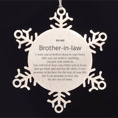 Motivational Brother In Law Snowflake Ornament, Brother In Law I can promise to love you for the rest of mine, Christmas Ornament For Brother In Law, Brother In Law Gift for Women Men - Mallard Moon Gift Shop