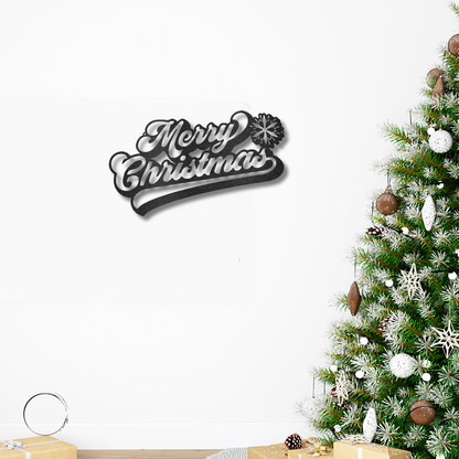 Classic "Merry Christmas" Metal Wall Sign - Bring Holiday Cheer to Any Room