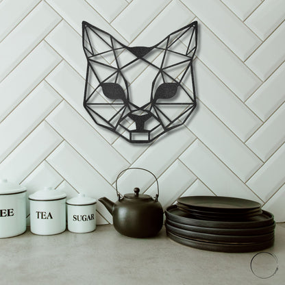 Cat Geometric Indoor Outdoor Steel Wall Sign