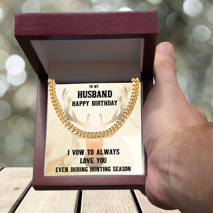 Hunter's Love Token: Funny & Personalized Cuban Necklace Birthday Gift from Wife