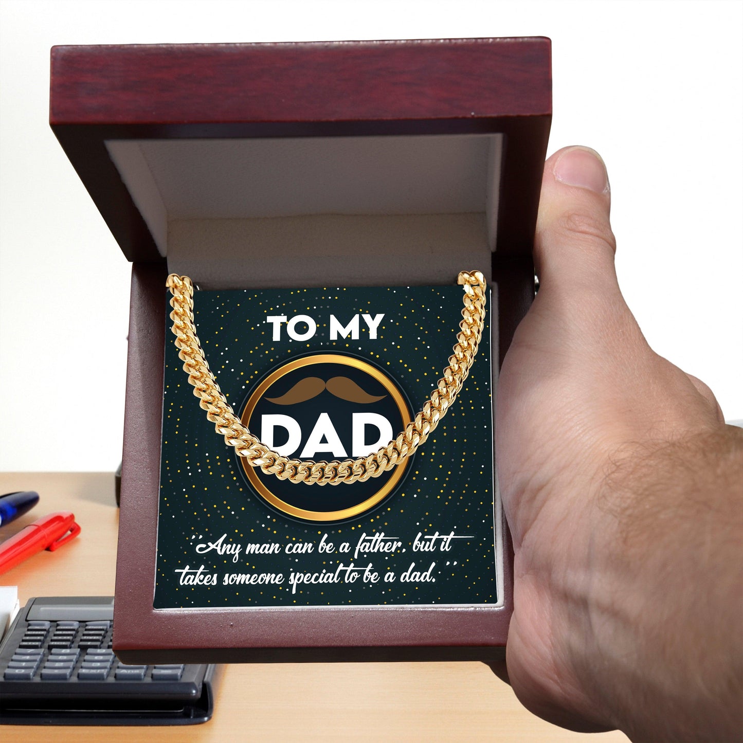 Dad Gift - It Takes Someone Special to Be a Dad Cuban Chain Link Necklace