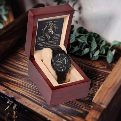 Gift for Dad from Daughter I will Always be Your Princess Black Chronograph Watch