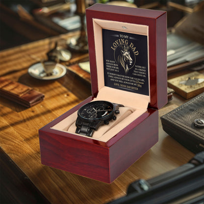 Gift for Dad from Daughter I will Always be Your Princess Black Chronograph Watch