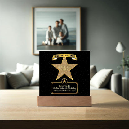 Father's Day Award for Best Father in the Galaxy Acrylic Plaque