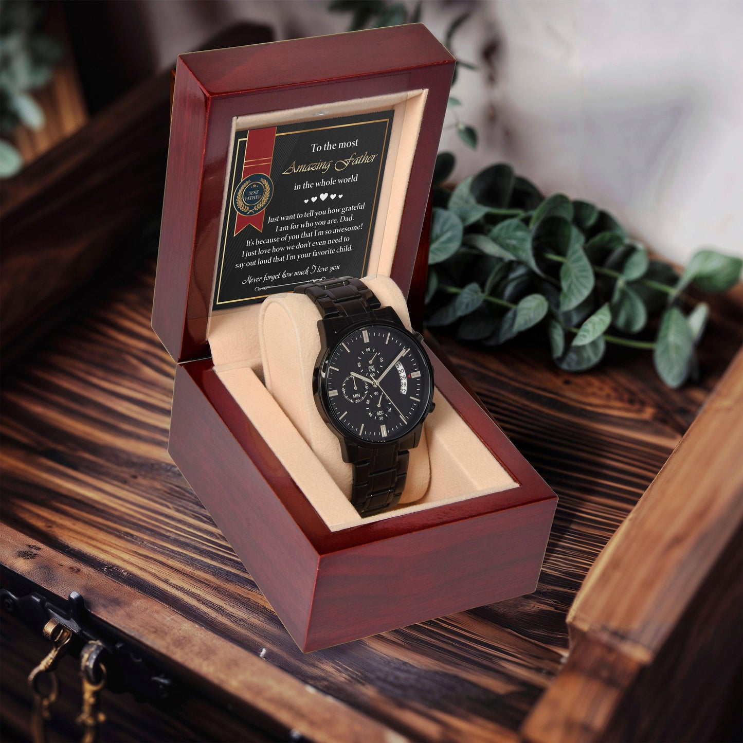 Dad Gift - We Don't Need To Say Out Loud I am You Favorite Child Black Chronograph Watch