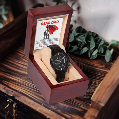 Dad Gift - You Are My Greatest Hero Black Chronograph Watch