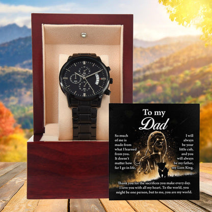 Dad Gift - My Lion King - Black Chronograph Watch