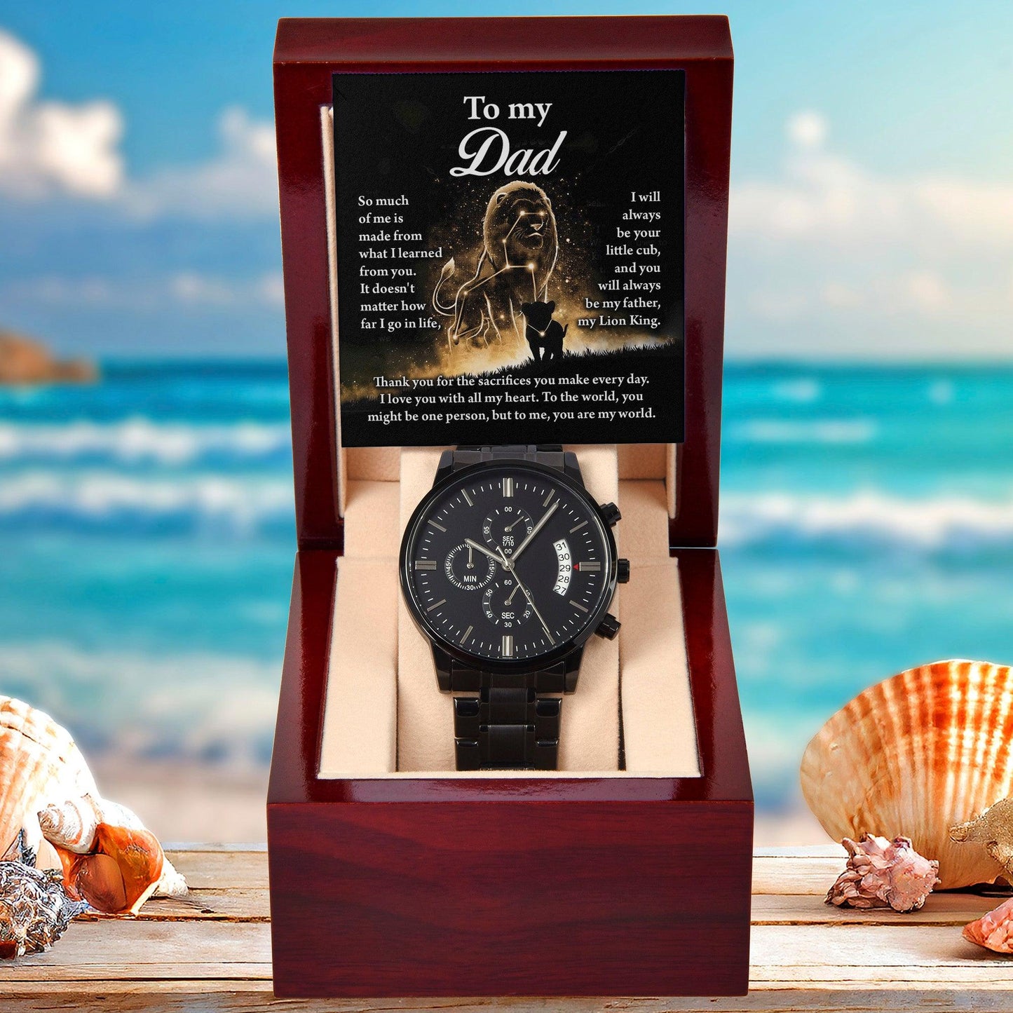 Dad Gift - My Lion King - Black Chronograph Watch