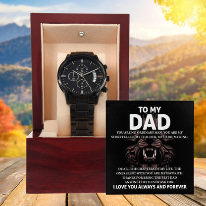 Gift for Dad - My Storyteller - Black Chronograph Watch