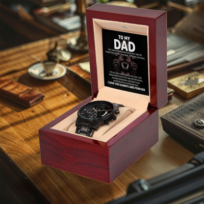 Gift for Dad - My Storyteller - Black Chronograph Watch