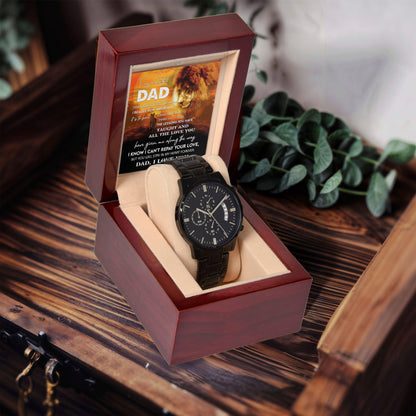 Dad Gift - Repay Your Love- Black Chronograph Watch