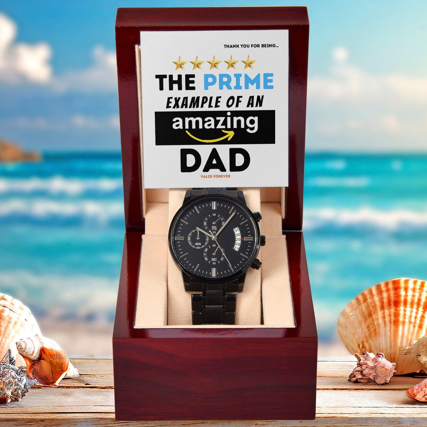 Dad Gift - The Prime Example of an Amazing Dad Black Chronograph Watch