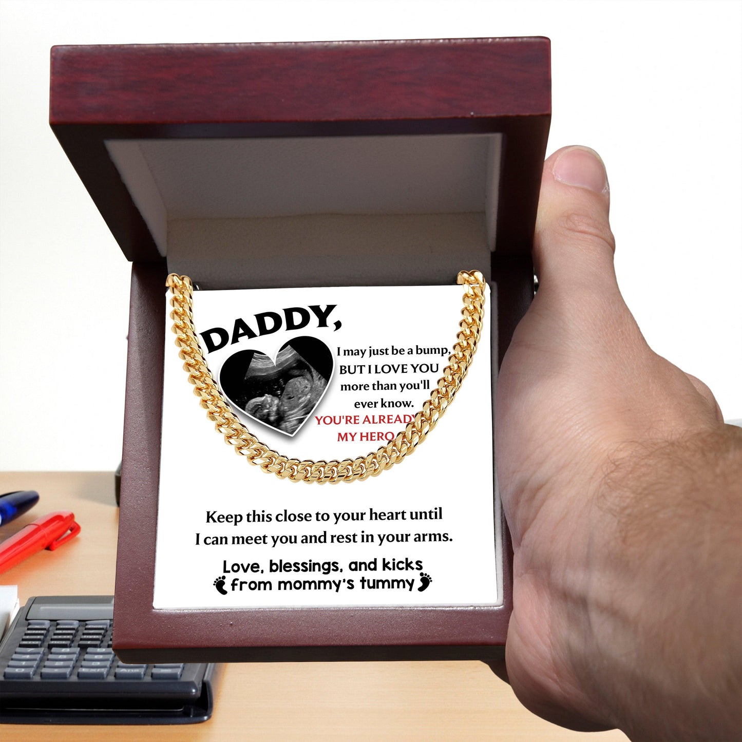 Dad - Close To Your Heart Cuban Chain Link Necklace with Gift Box