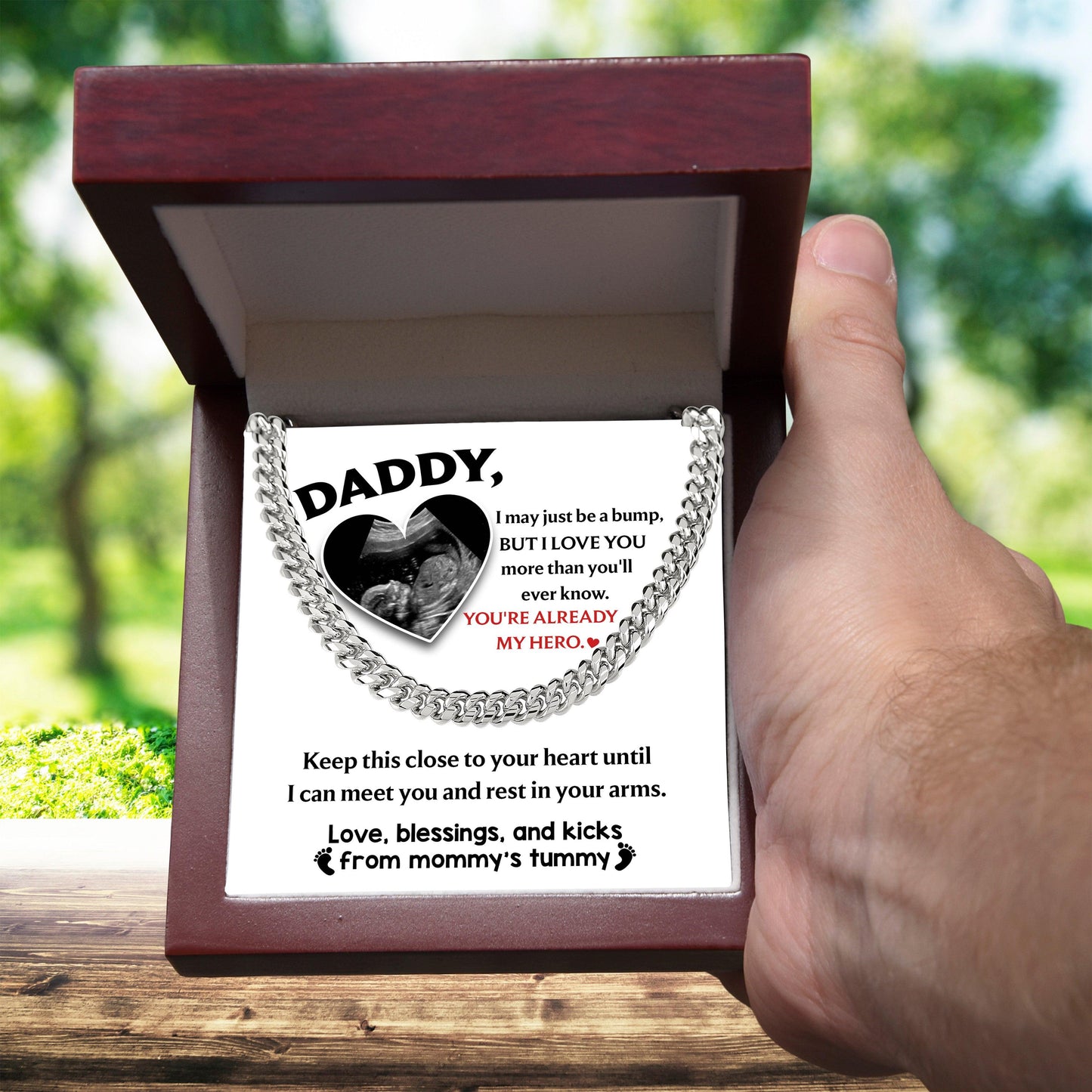 Dad - Close To Your Heart Cuban Chain Link Necklace with Gift Box